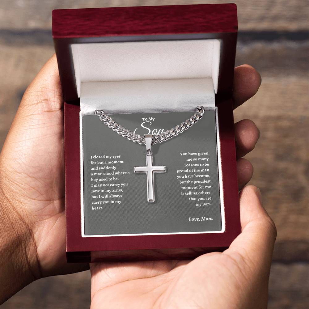To My Son | Proudest Moment | Cuban Link Cross Chain - G