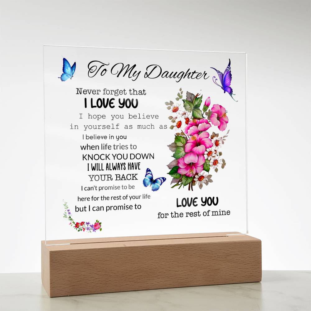 To My Daughter | I Love You | Square Acrylic Plaque
