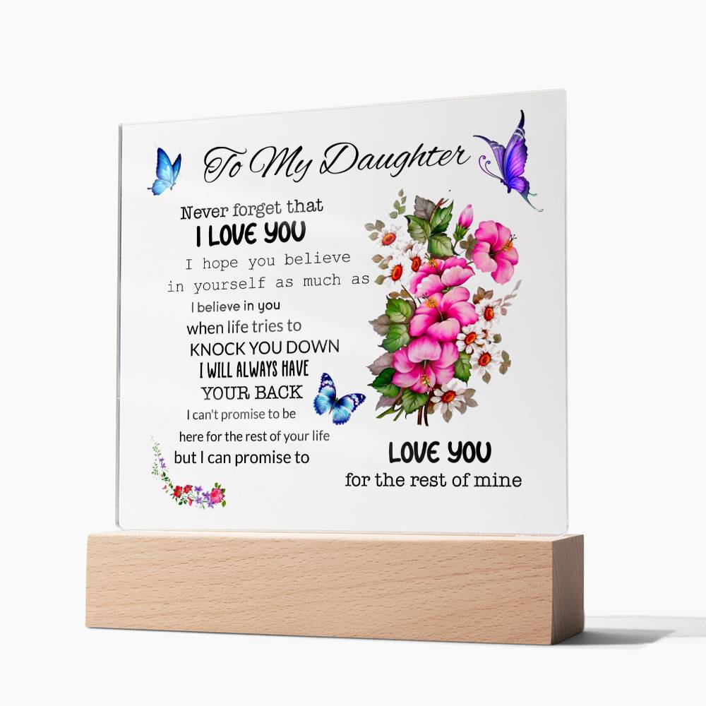 To My Daughter | I Love You | Square Acrylic Plaque