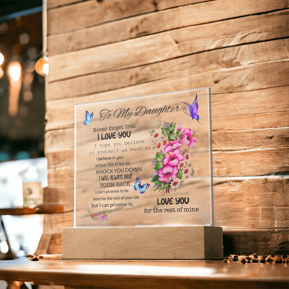 To My Daughter | I Love You | Square Acrylic Plaque