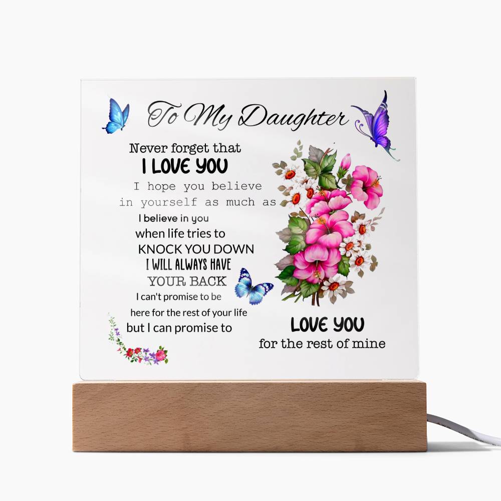To My Daughter | I Love You | Square Acrylic Plaque
