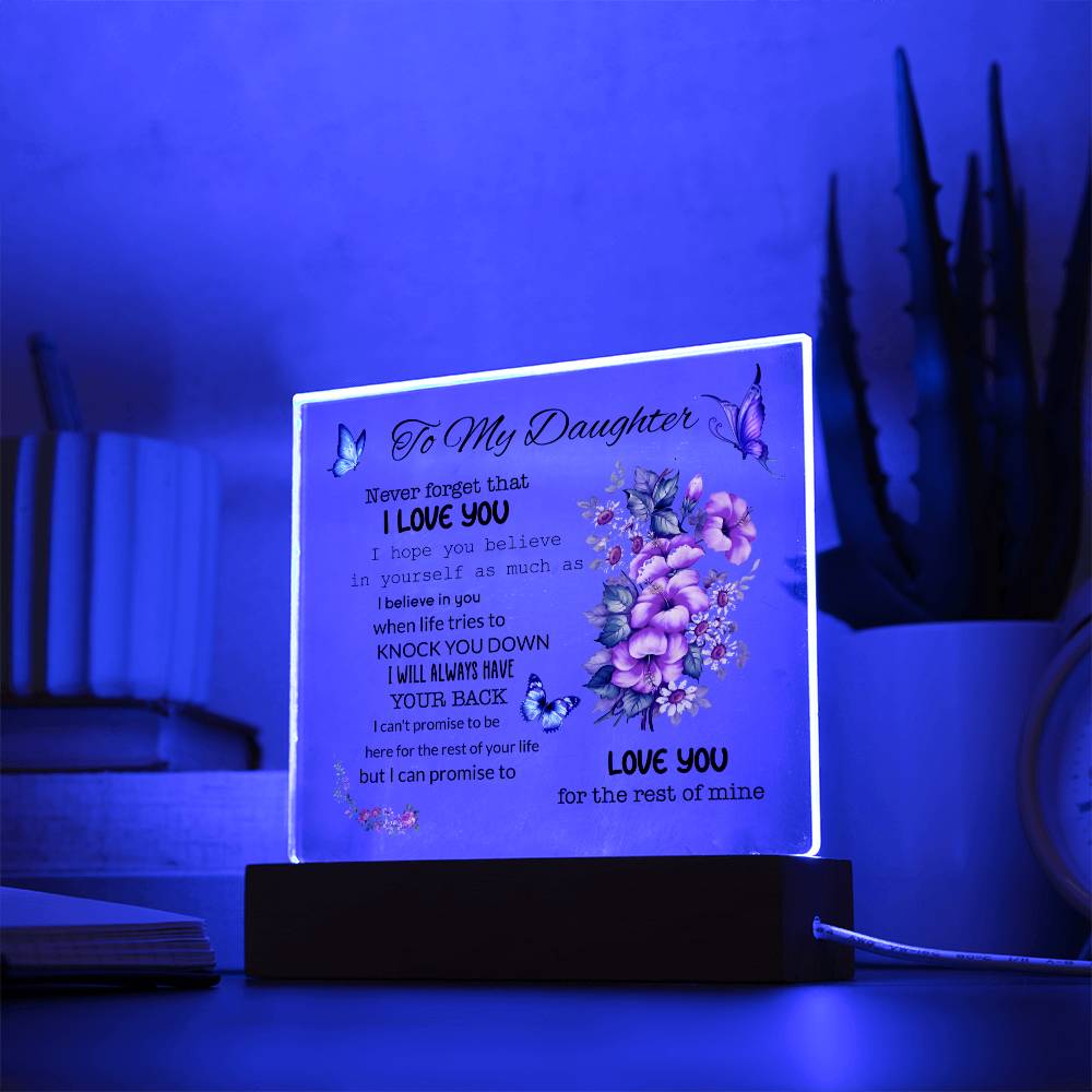 To My Daughter | I Love You | Square Acrylic Plaque