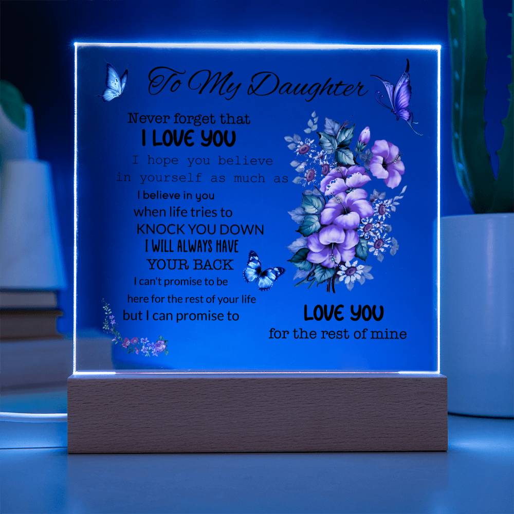 To My Daughter | I Love You | Square Acrylic Plaque