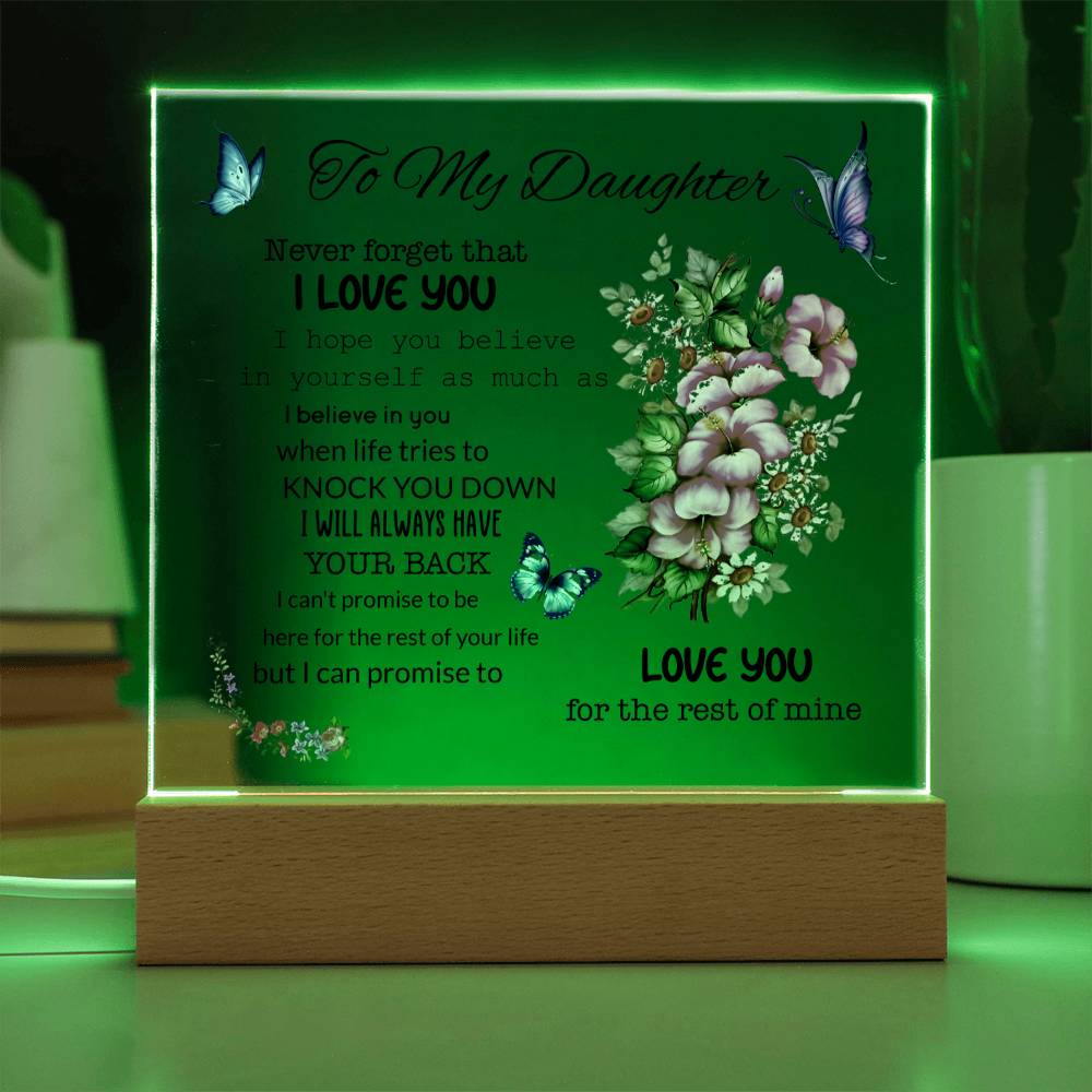 To My Daughter | I Love You | Square Acrylic Plaque