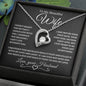To My Beautiful Wife | Forever Love Necklace - BW