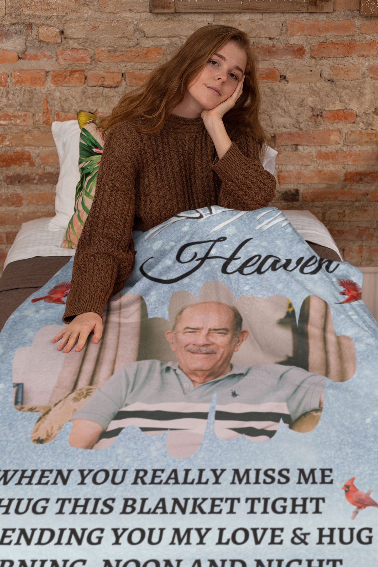 A Hug From Heaven | Personalized Photo Blanket | Gifts For Memorial