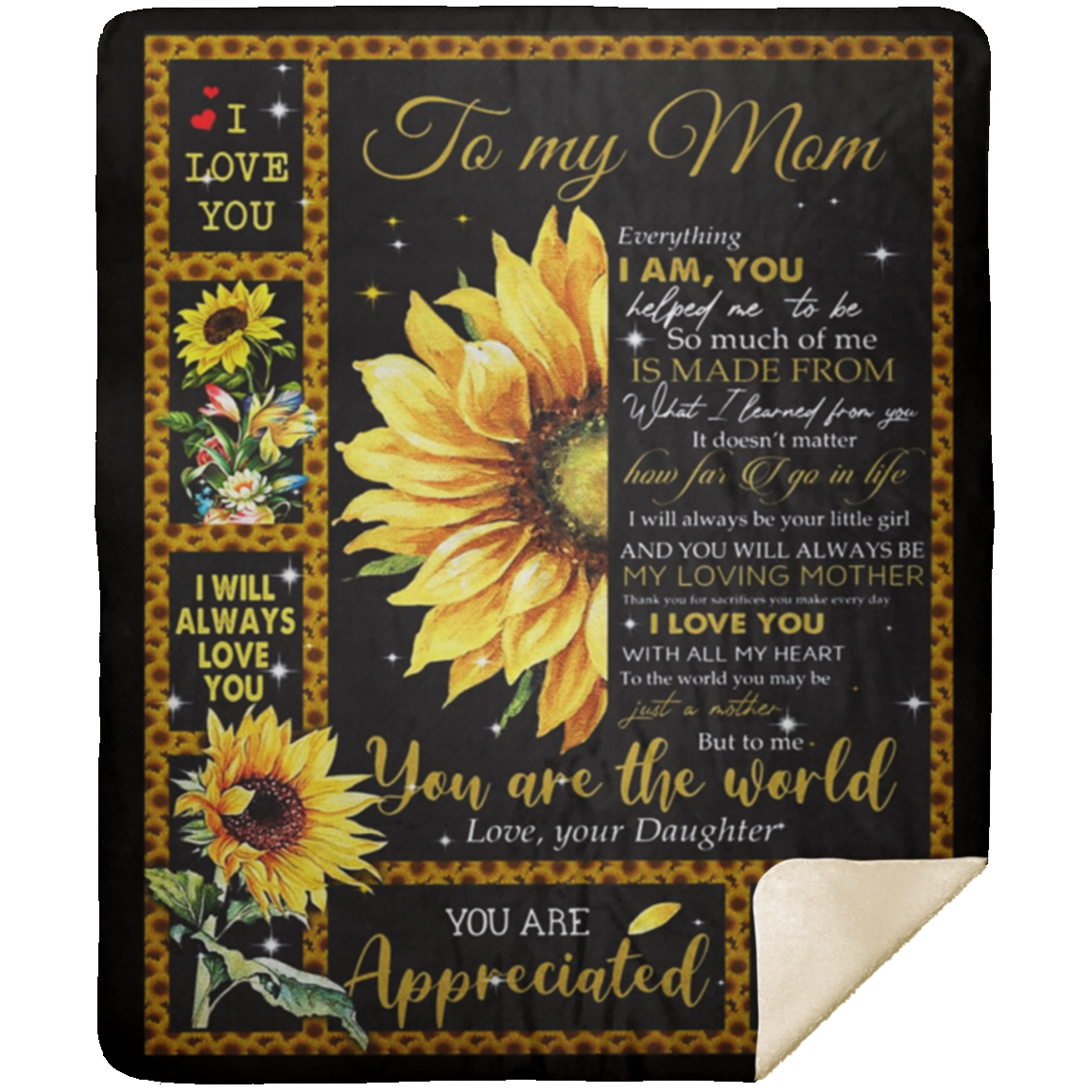 To My Mom - Everything I am Premium Mink Sherpa Blanket