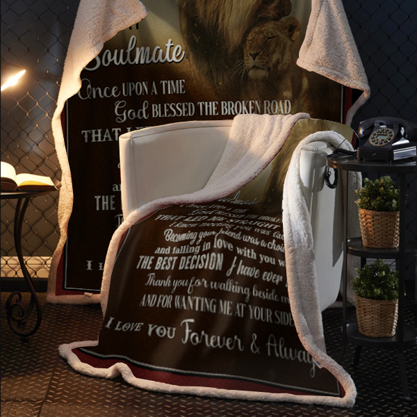 To My Soulmate - Once Upon a Time Premium Mink Sherpa Blanket 50x60