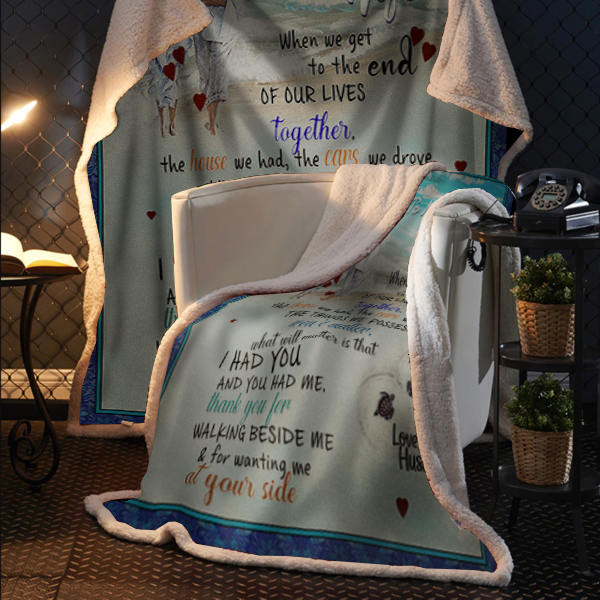 To My Wife - Thank You Premium Mink Sherpa Blanket