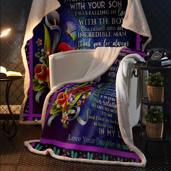 To The Best Mother-in-Law Premium Mink Sherpa Blanket