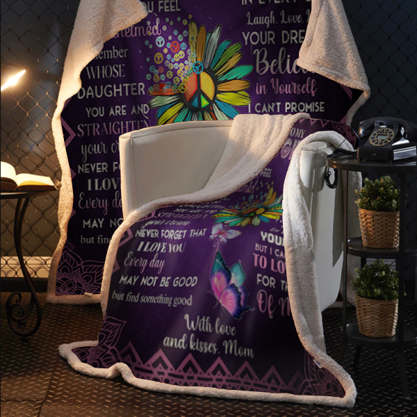 To My Daughter - Believe In Yourself Premium Mink Sherpa Blanket