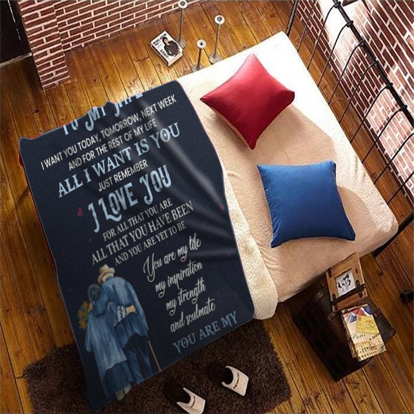 To My Wife - I Want You Today Premium Mink Sherpa Blanket