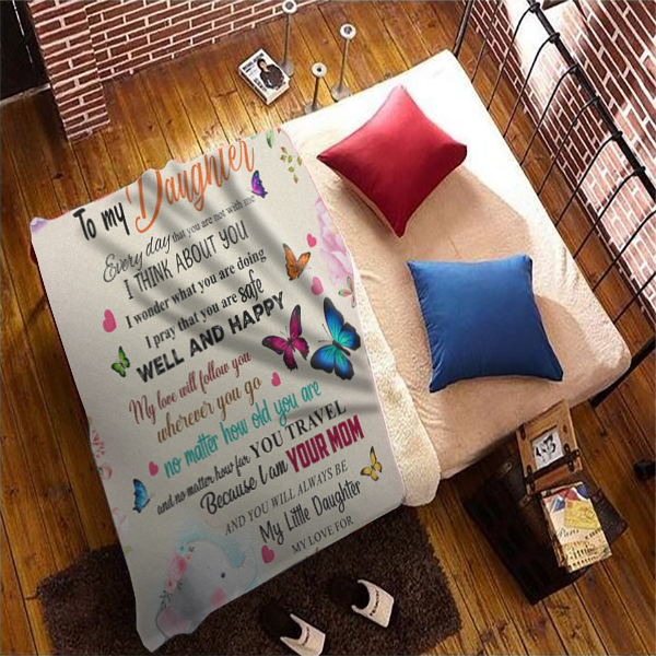 To My Daughter - I Think About You Premium Mink Sherpa Blanket