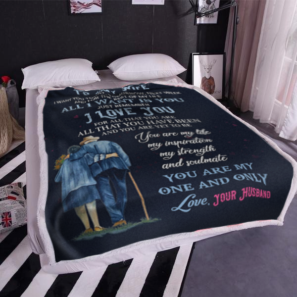 To My Wife - I Want You Today Premium Mink Sherpa Blanket