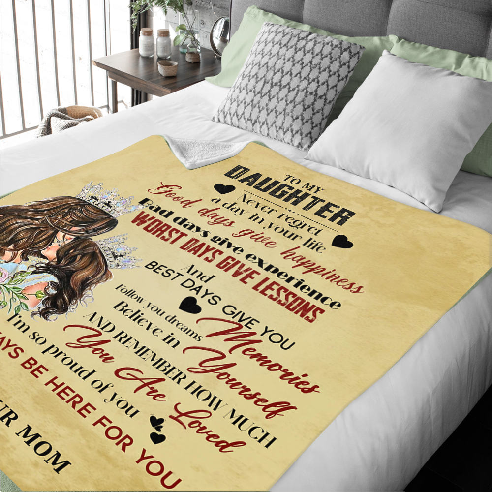 To My Daughter - Never Regret Premium Mink Sherpa Blanket 50x60