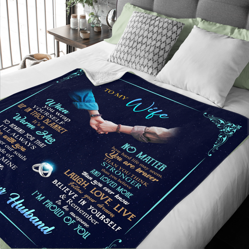 To My Wife - No Matter Premium Mink Sherpa Blanket 50x60