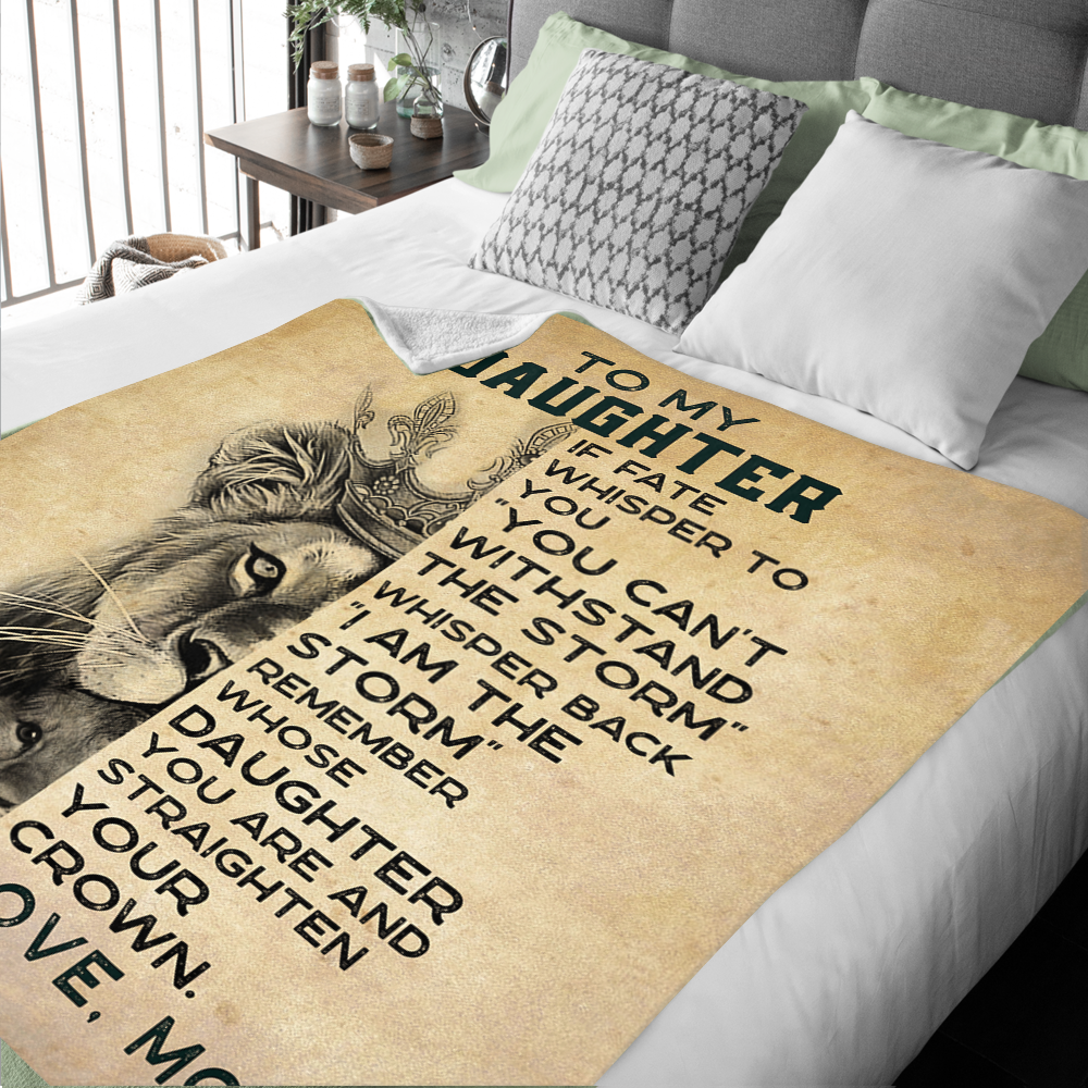 To My Daughter - I Am The Storm Premium Mink Sherpa Blanket 50x60