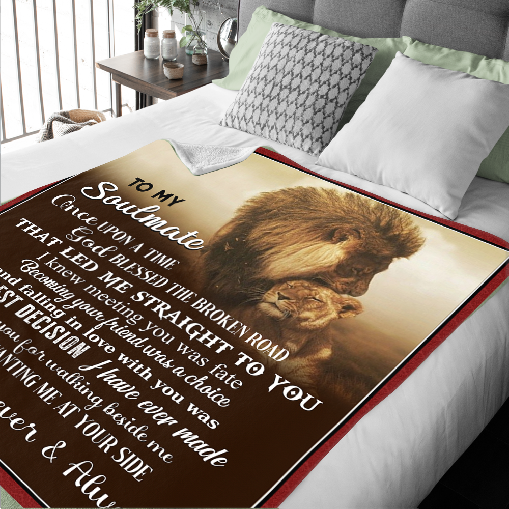 To My Soulmate - Once Upon a Time Premium Mink Sherpa Blanket 50x60