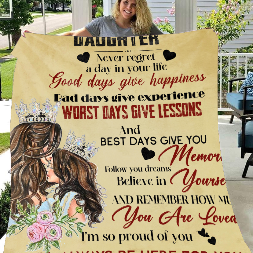 To My Daughter - Never Regret Premium Mink Sherpa Blanket 50x60