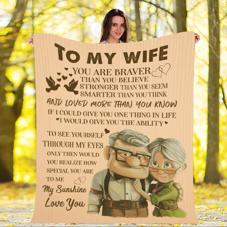 To My Wife - You Are Braver Premium Mink Sherpa Blanket 50x60