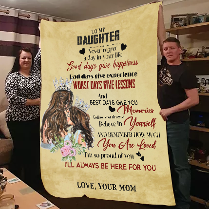 To My Daughter - Never Regret Premium Mink Sherpa Blanket 50x60