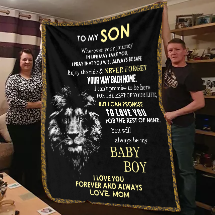 To my Son - I Pray Premium Mink Sherpa Blanket 50x60