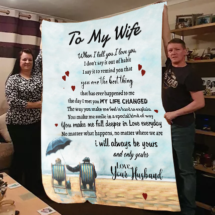 To My Wife - My Life Changed Premium Mink Sherpa Blanket
