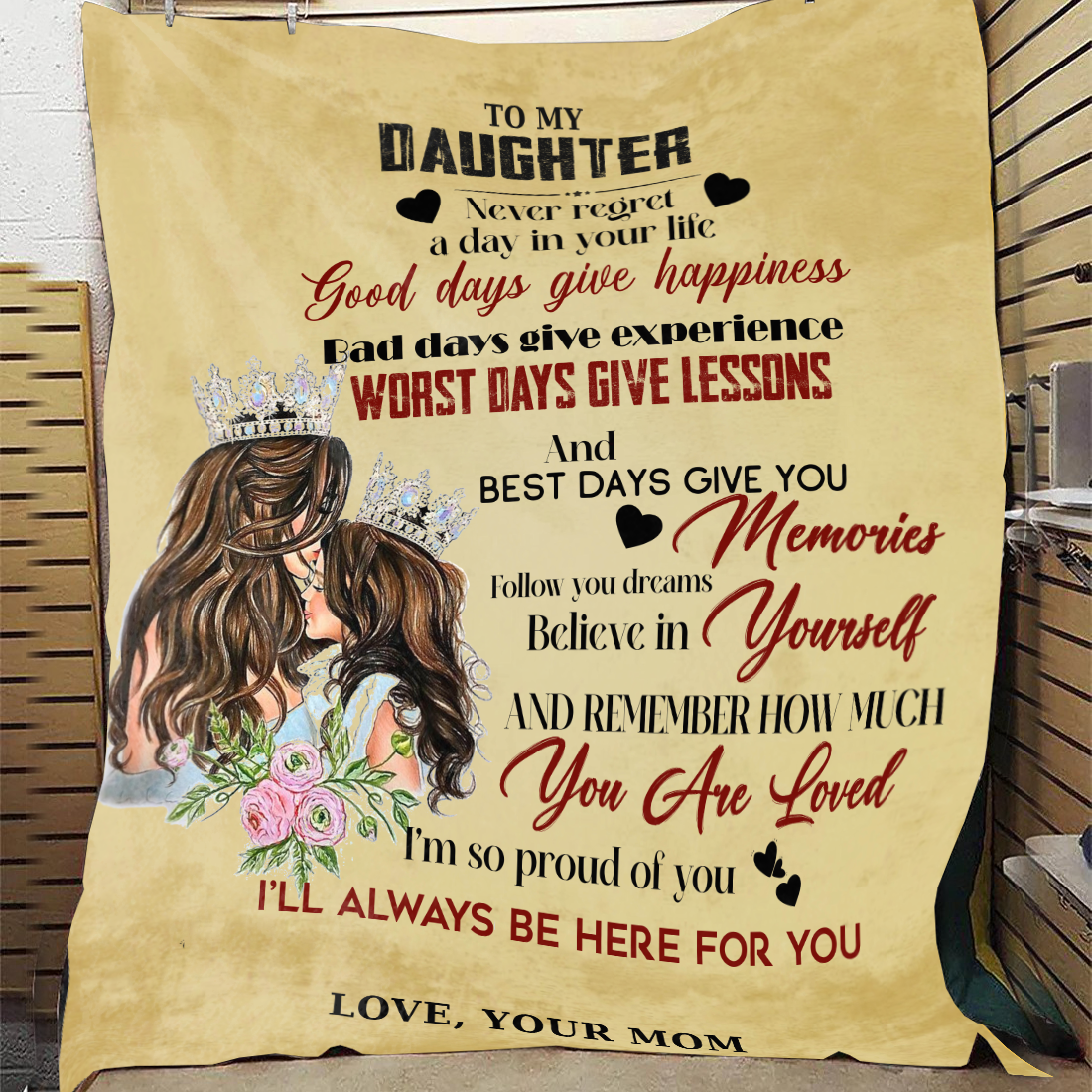 To My Daughter - Never Regret Premium Mink Sherpa Blanket 50x60