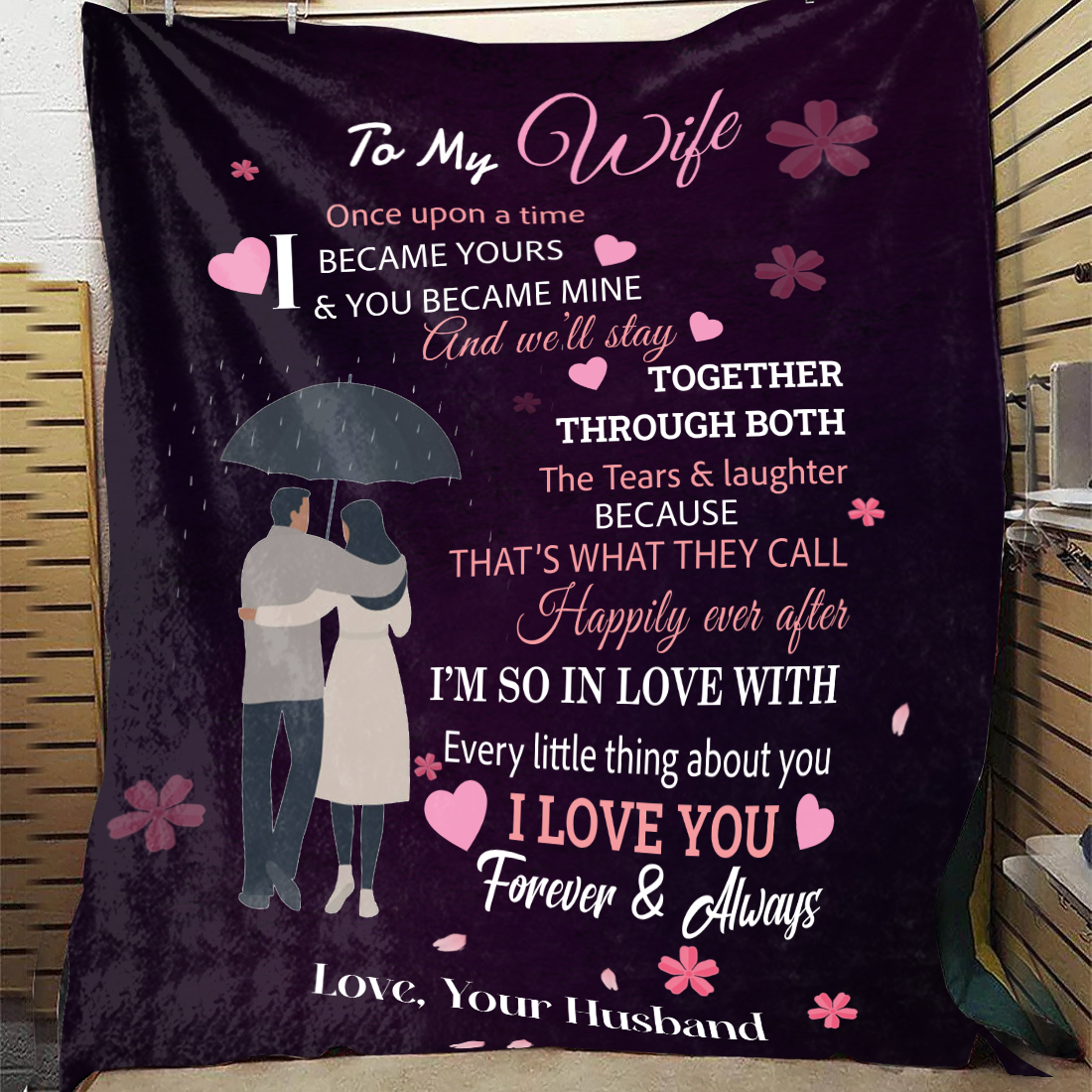 To my Wife - Once Upon A Time Premium Mink Sherpa Blanket 50x60