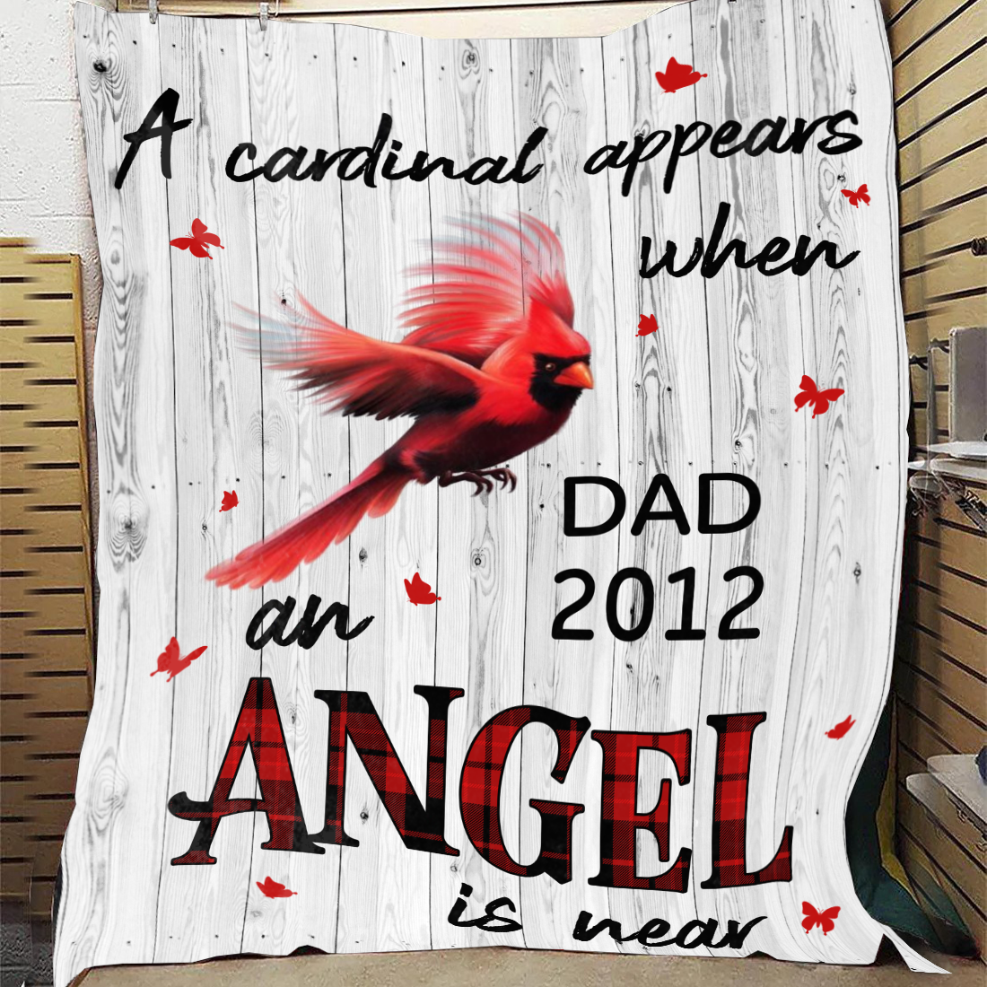 Cardinal an Angel is Near Blanket