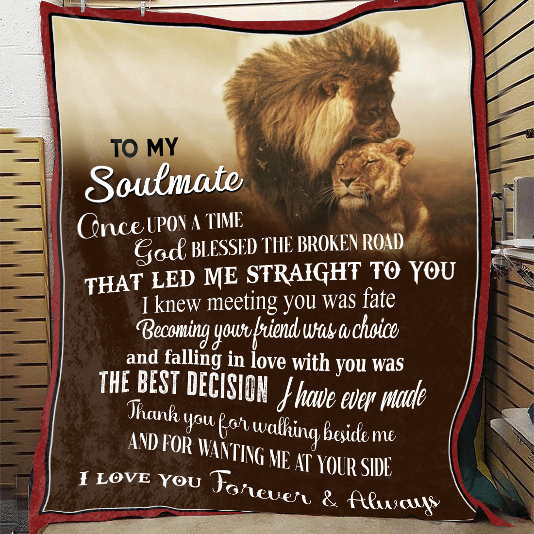 To My Soulmate - Once Upon a Time Premium Mink Sherpa Blanket 50x60