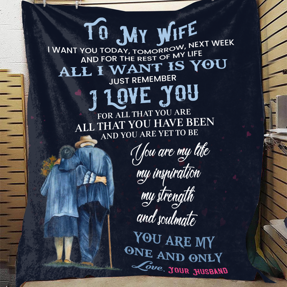 To My Wife - I Want You Today Premium Mink Sherpa Blanket