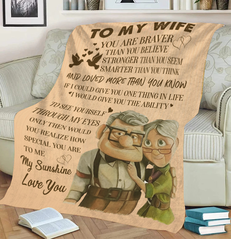 To My Wife - You Are Braver Premium Mink Sherpa Blanket 50x60