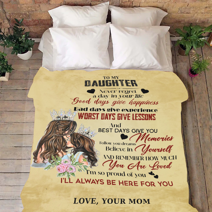 To My Daughter - Never Regret Premium Mink Sherpa Blanket 50x60
