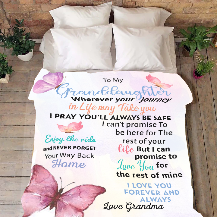 To my Granddaughter Premium Mink Sherpa Blanket