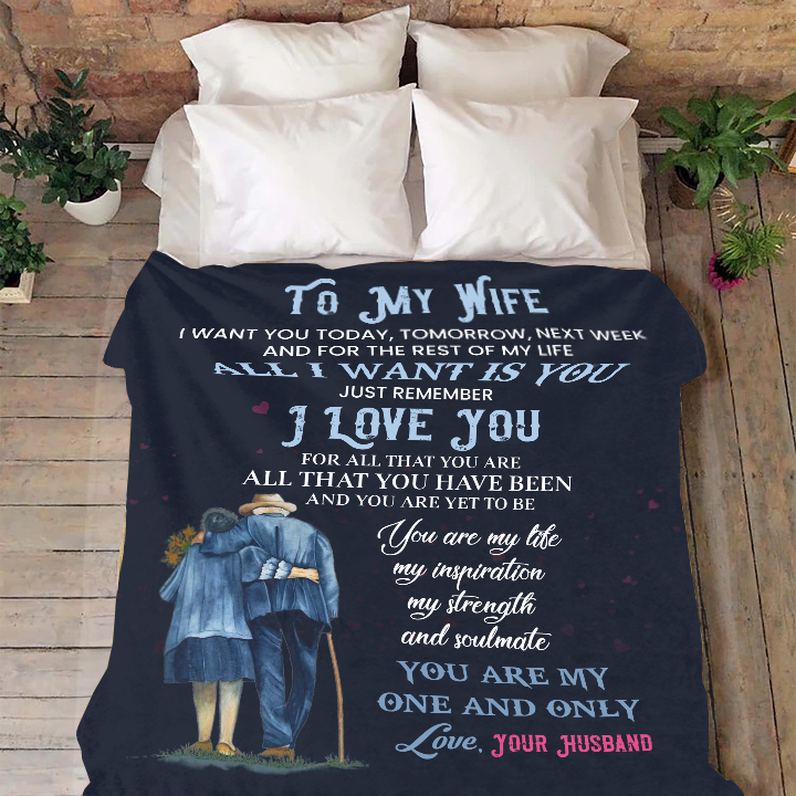 To My Wife - I Want You Today Premium Mink Sherpa Blanket