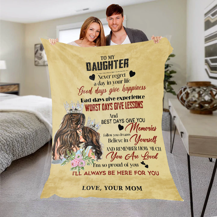 To My Daughter - Never Regret Premium Mink Sherpa Blanket 50x60
