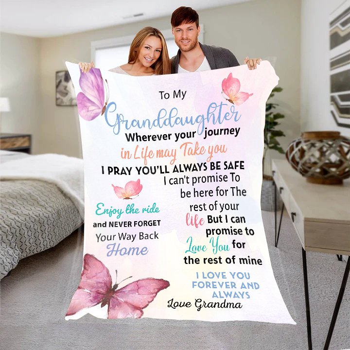 To my Granddaughter Premium Mink Sherpa Blanket