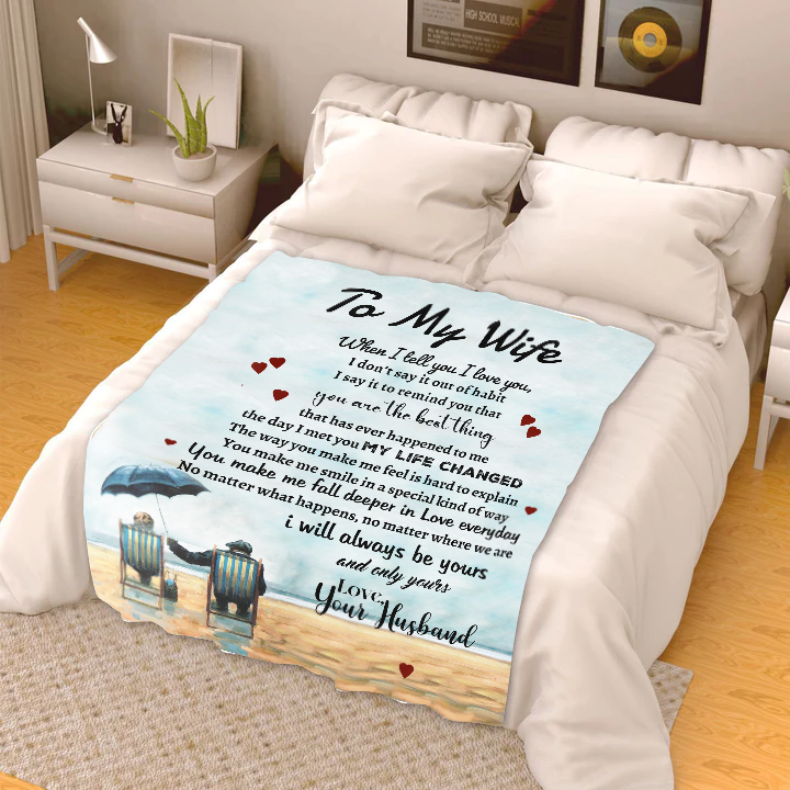 To My Wife - My Life Changed Premium Mink Sherpa Blanket
