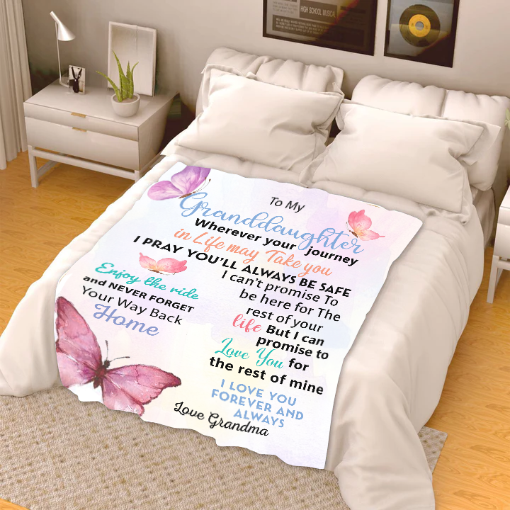 To my Granddaughter Premium Mink Sherpa Blanket