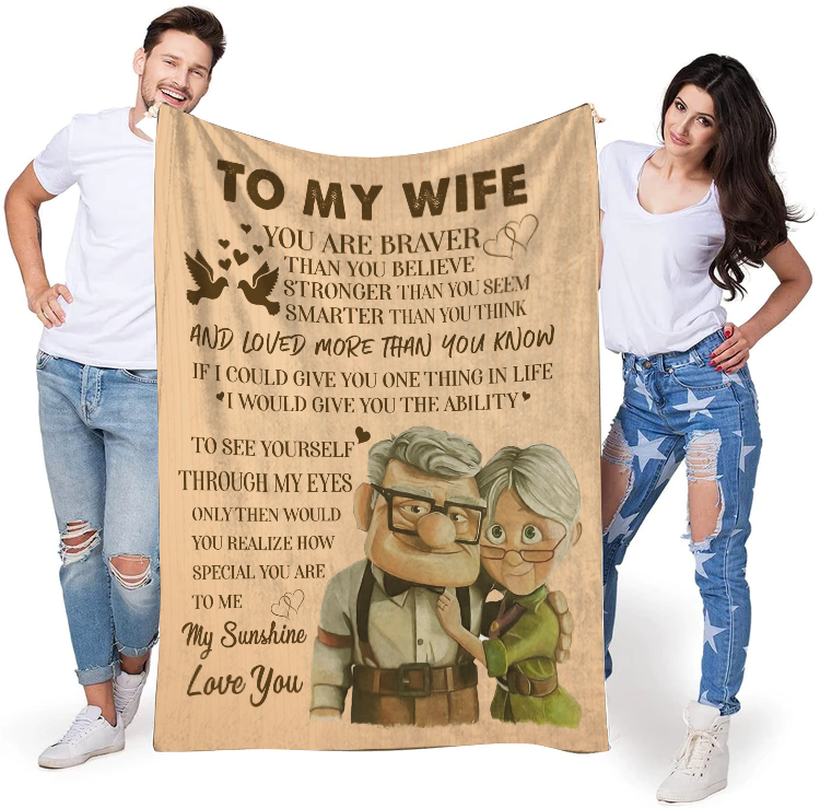 To My Wife - You Are Braver Premium Mink Sherpa Blanket 50x60