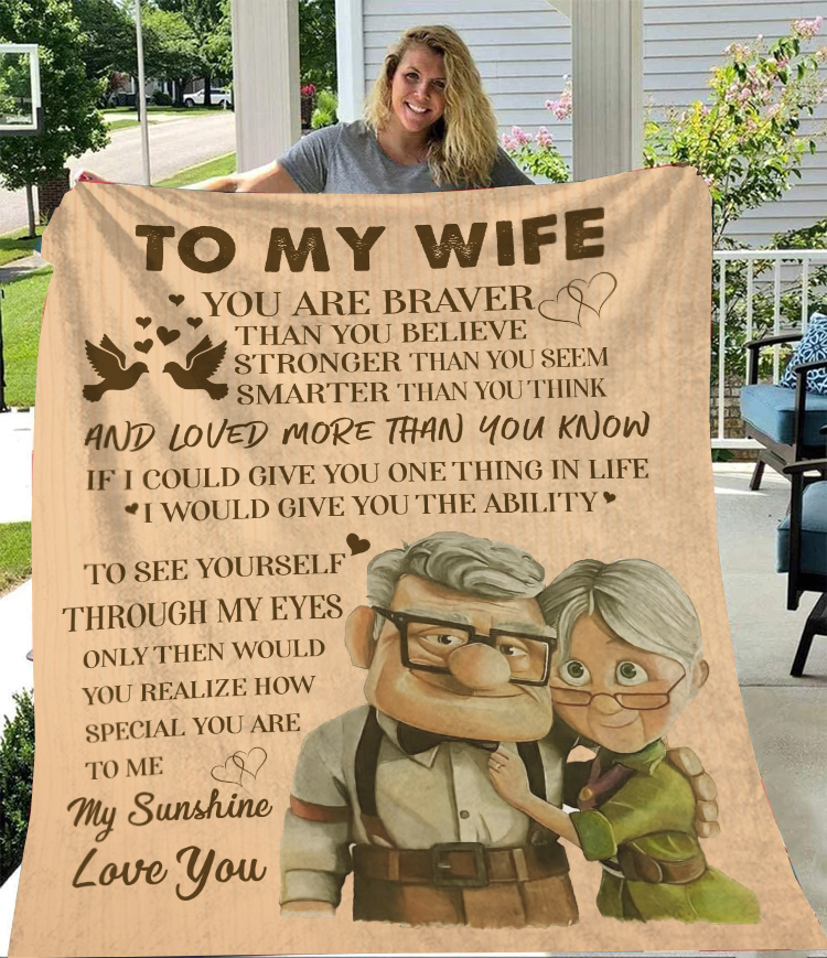 To My Wife - You Are Braver Premium Mink Sherpa Blanket 50x60