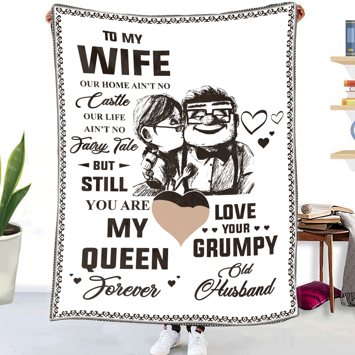 To My Wife You Are My Queen Forever Blanket