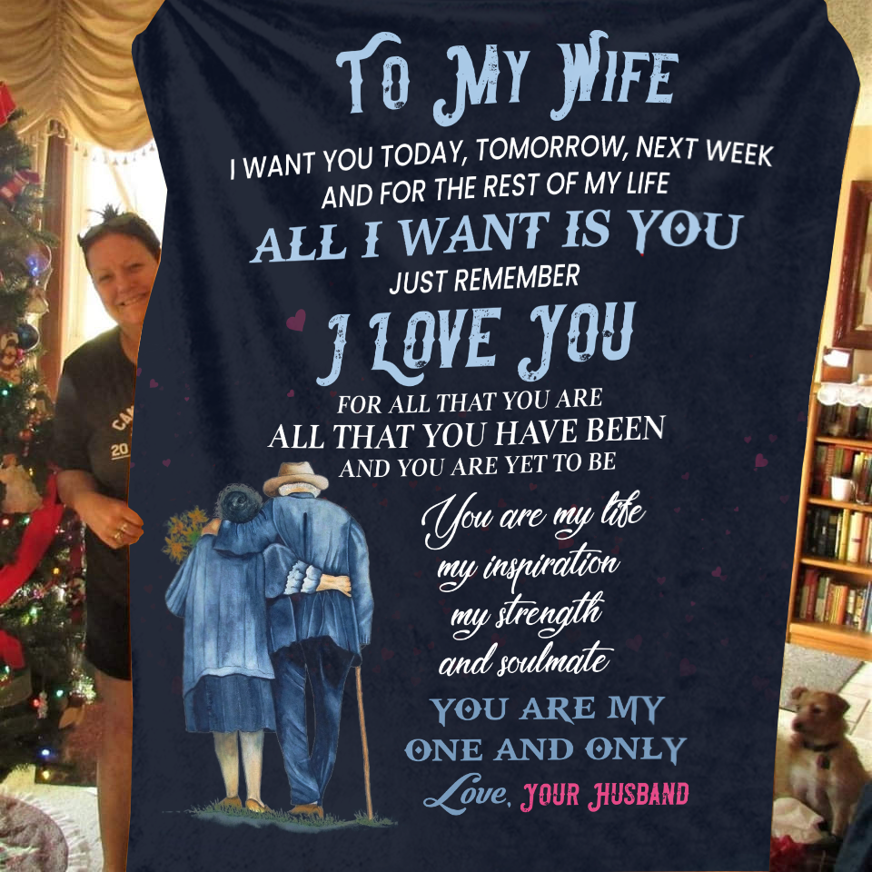 To My Wife - I Want You Today Premium Mink Sherpa Blanket