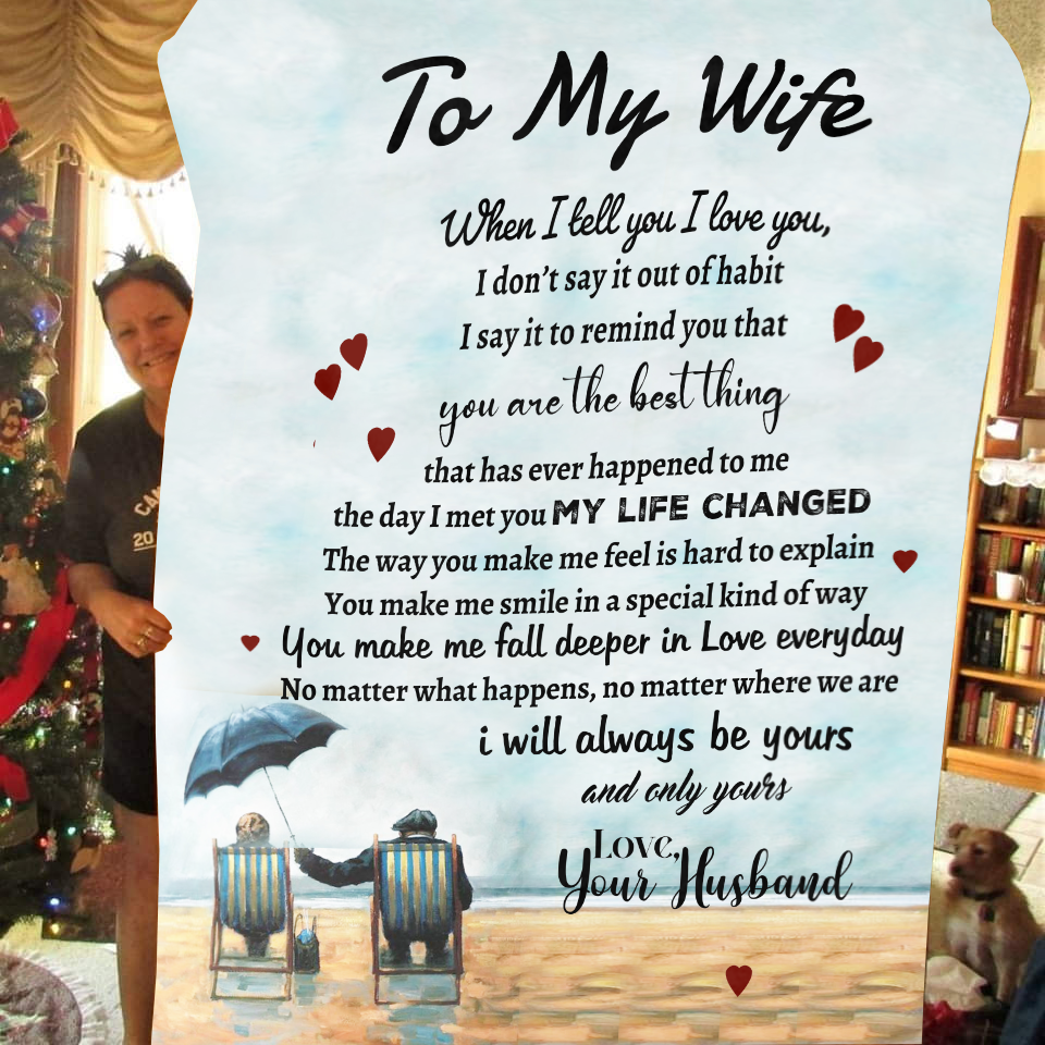 To My Wife - My Life Changed Premium Mink Sherpa Blanket
