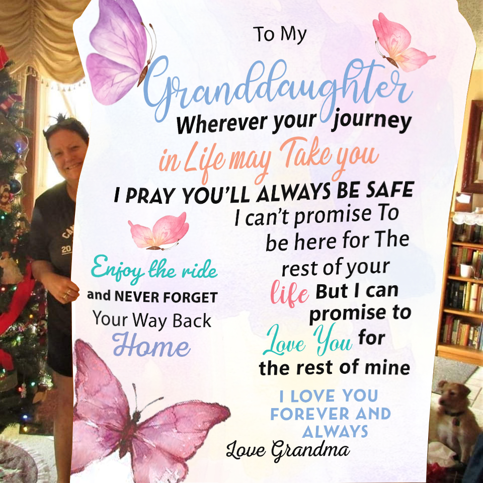 To my Granddaughter Premium Mink Sherpa Blanket