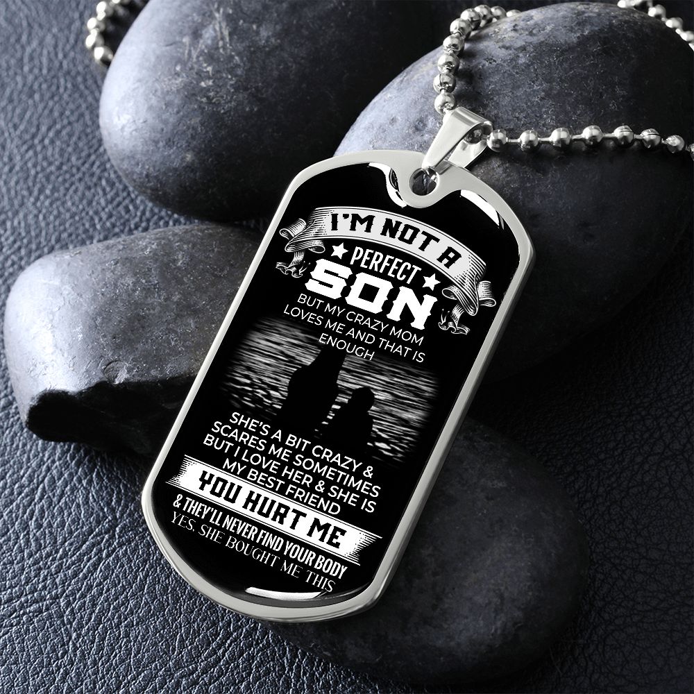 I'm Not a Perfect Son Dog Tag