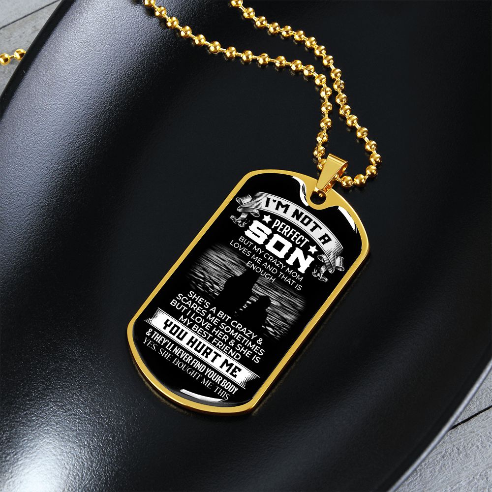 I'm Not a Perfect Son Dog Tag
