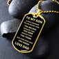 TO MY SON | ALWAYS REMEMBER DOG TAG