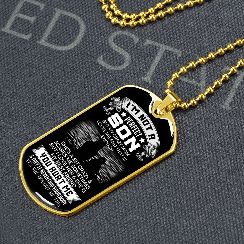 I'm Not a Perfect Son Dog Tag